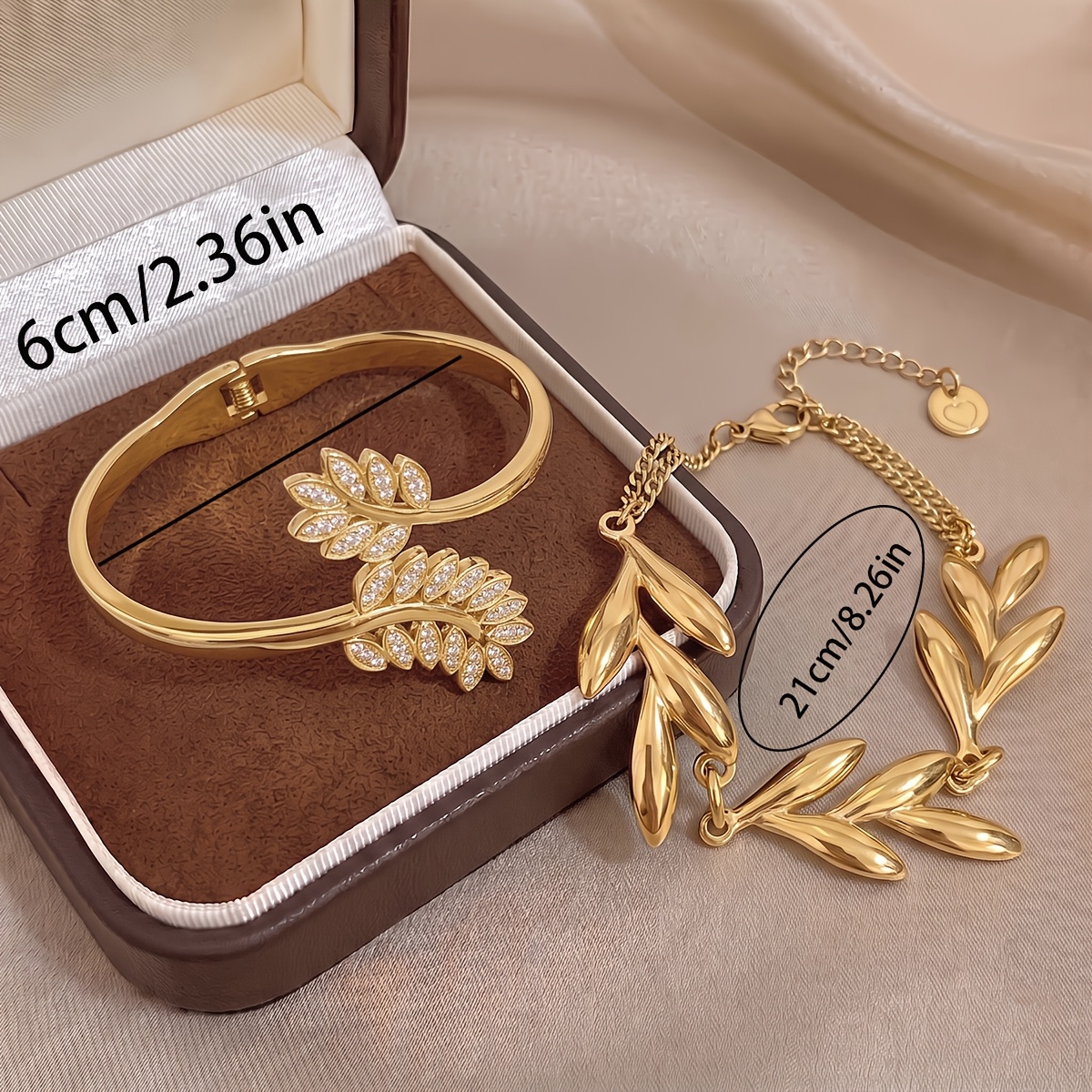 2pc Elegant 18K Golden Plated Bangle and Bracelet Set